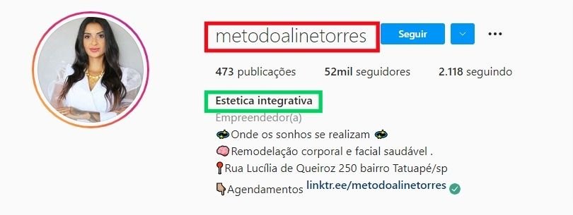 Biografia para instagram estética - exemplo